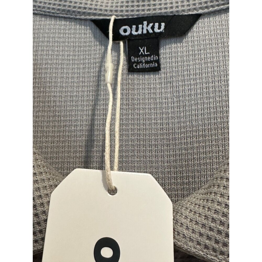 Waffle Knit Quarter Zip Pullover Jacket NWT XL Grey Collared - Picture 2 of 2